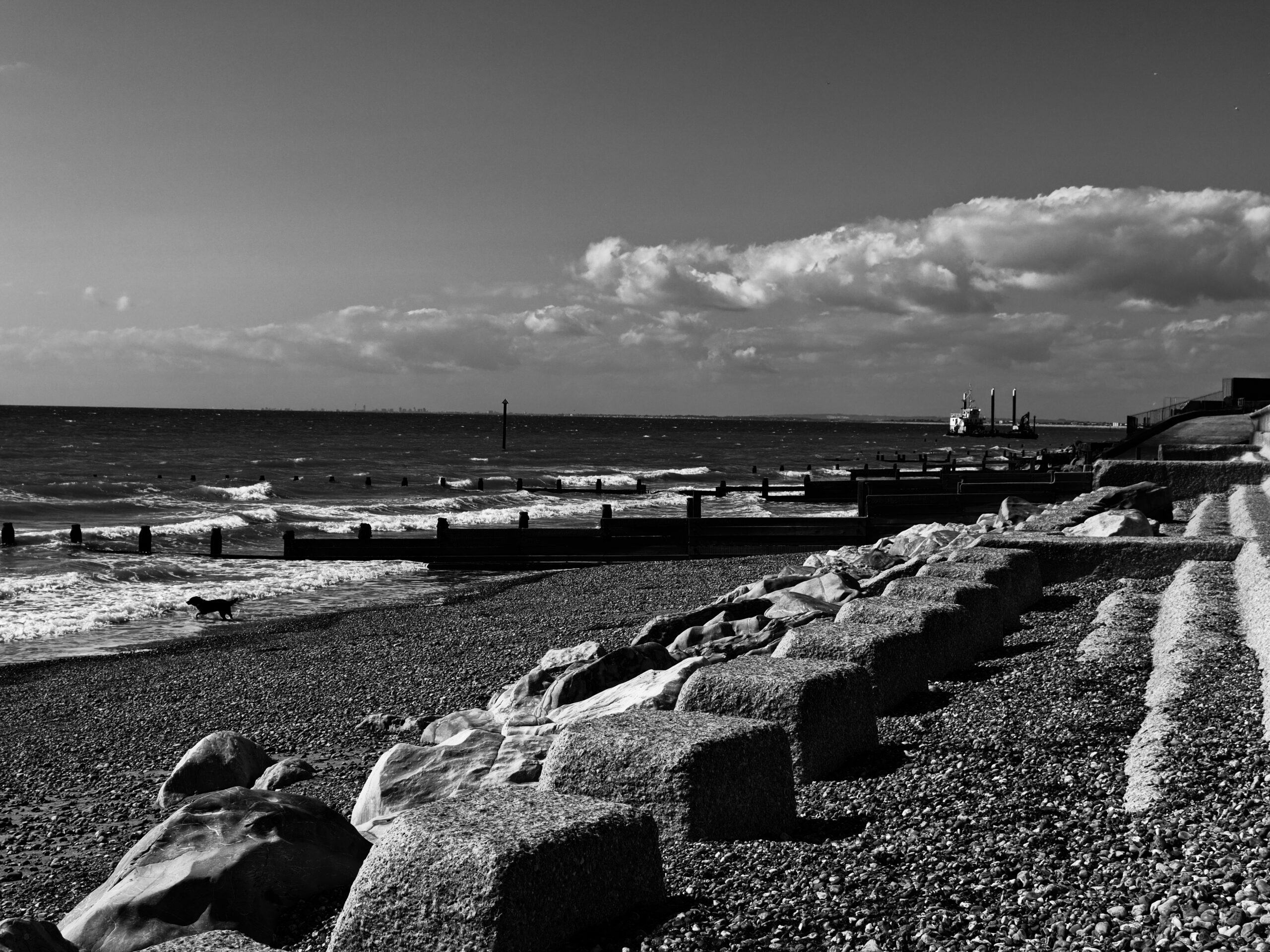 Selsey beach in England